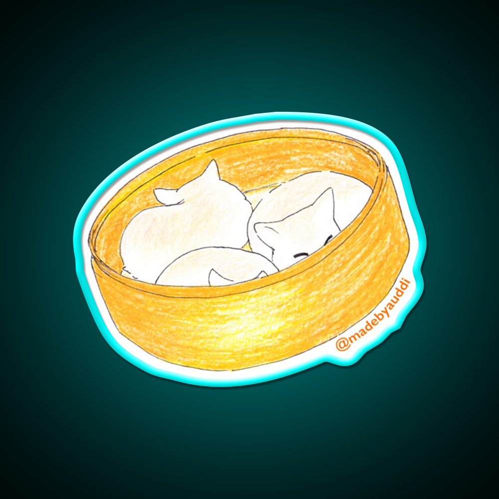 Meow Bao Cat Led Neon Sign Chinese Food Rgb Color