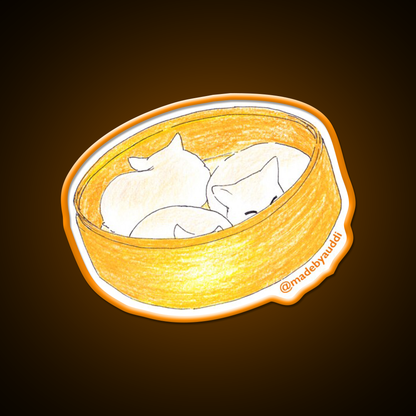 Meow Bao Cat Led Neon Sign Chinese Food Rgb Color