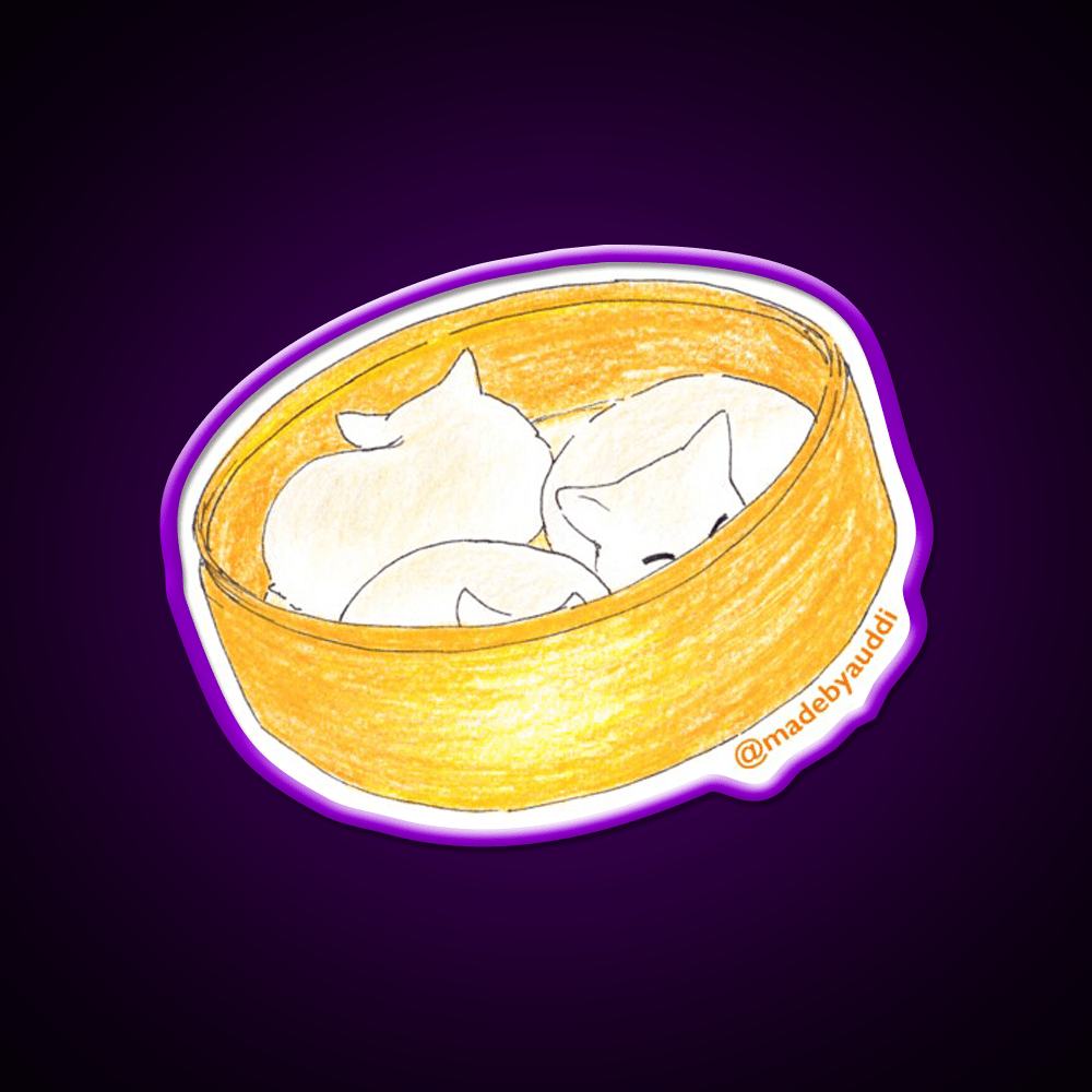 Meow Bao Cat Led Neon Sign Chinese Food Rgb Color - Shineneon
