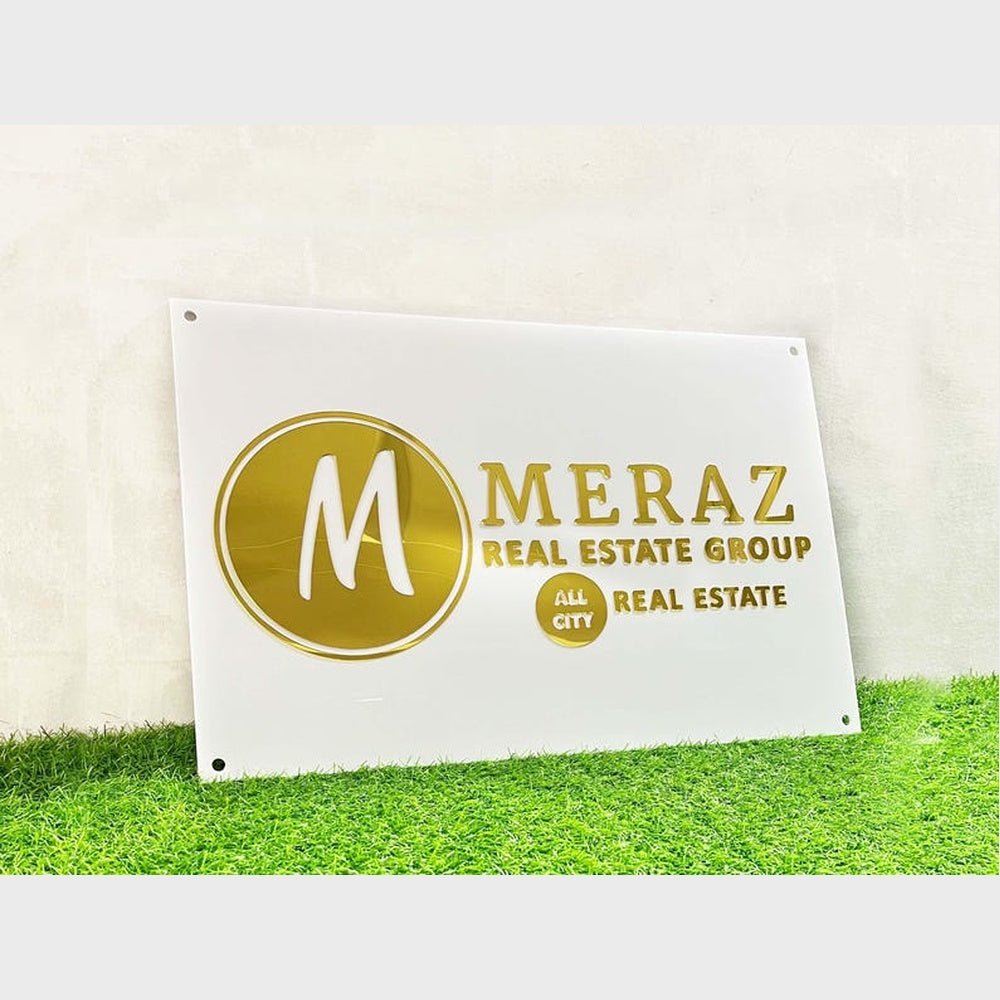 Meraz Real Estate Group Acrylic Business Logo Sign - Shineneon
