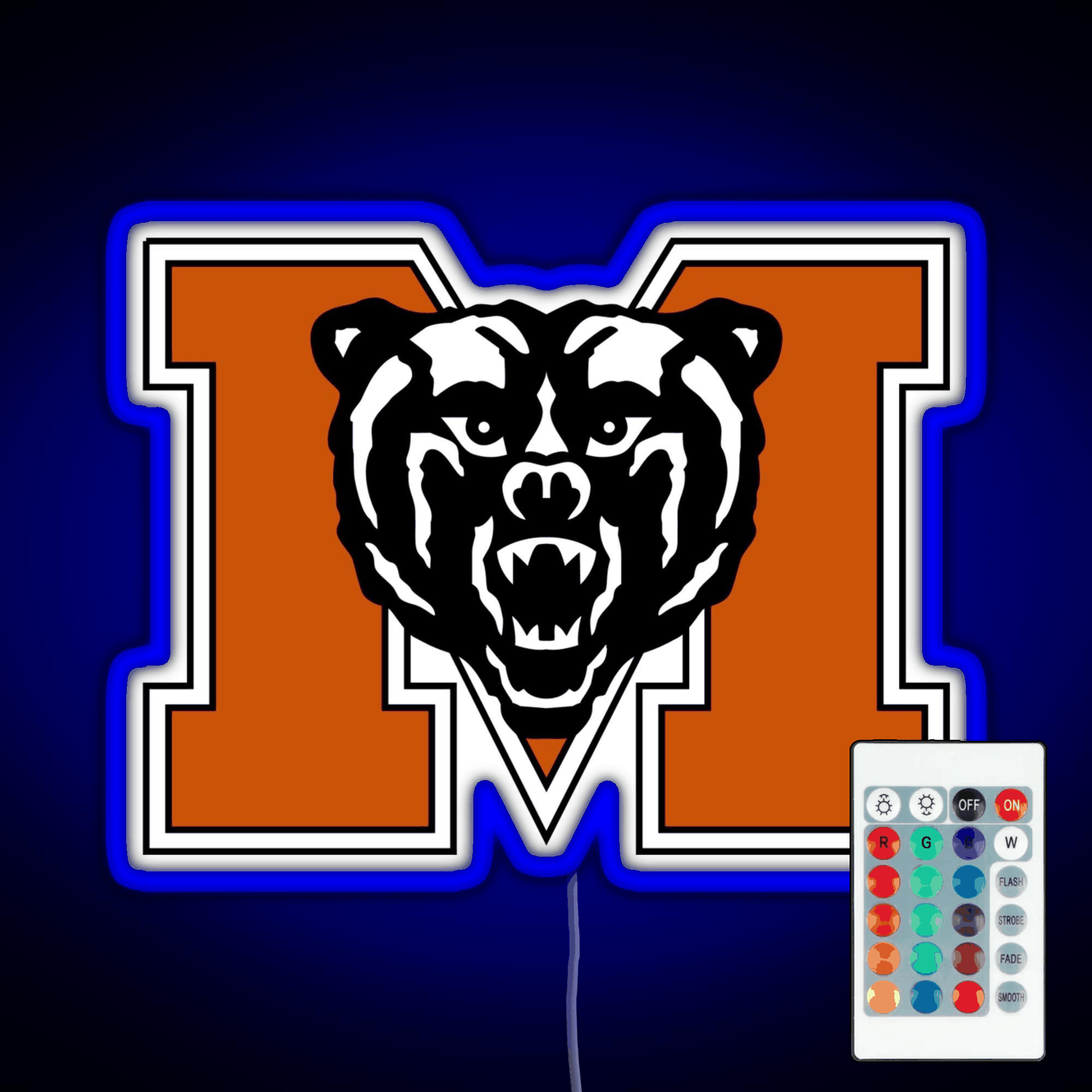 Mercer University Logo Rgb Led Neon Sign Pop Wall Art