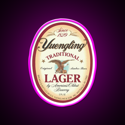 Merchandise Yuengling Lager Beer Bar Decor Led Neon Sign Wall Art Rgb Color - Neon sign mounted on wall in room