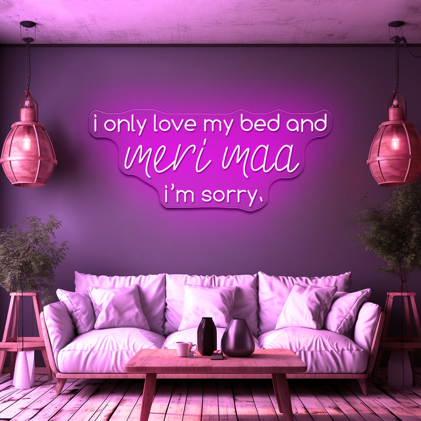 Meri Maa In Gods Plan Artwork Neon Wall Signs - Shineneon