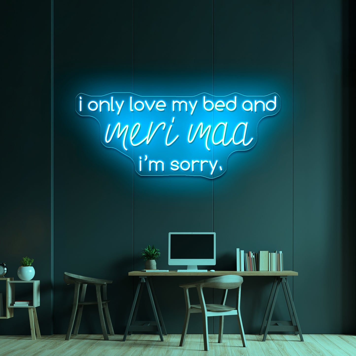 Meri Maa In Gods Plan Artwork Neon Wall Signs