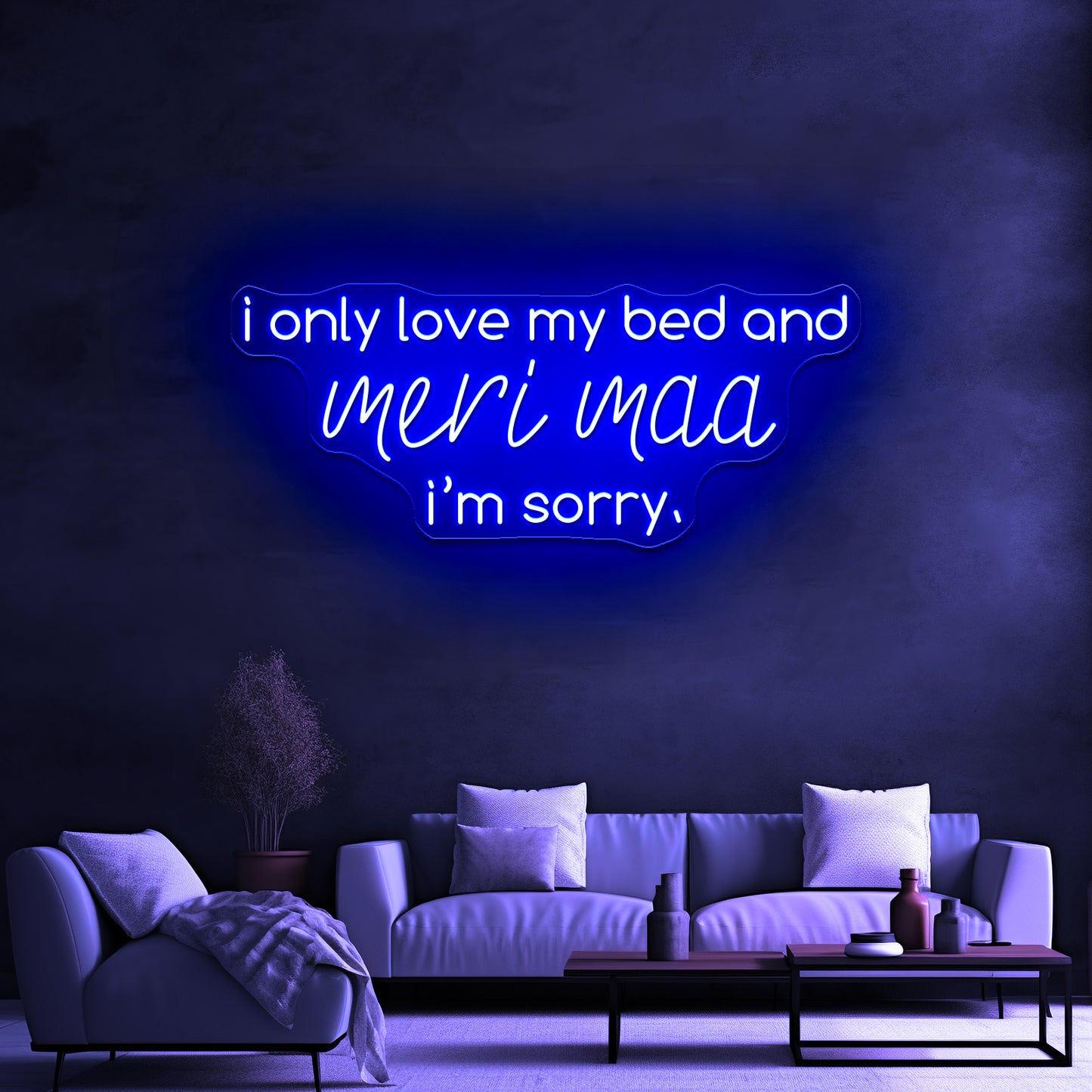 Meri Maa In Gods Plan Artwork Neon Wall Signs