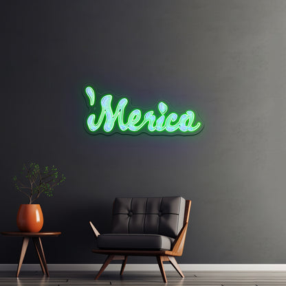 Merica Artwork Neon Sign Wall Art