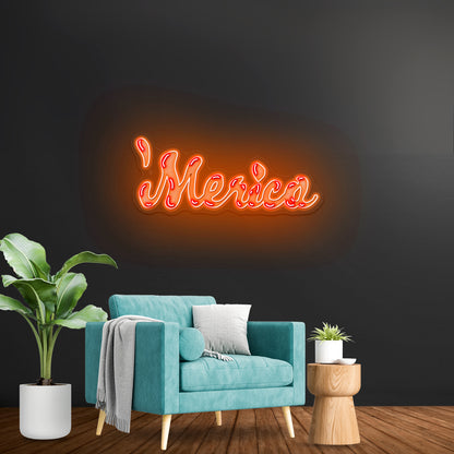 Merica Artwork Neon Sign Wall Art