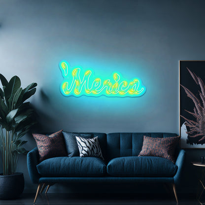 Merica Artwork Neon Sign Wall Art