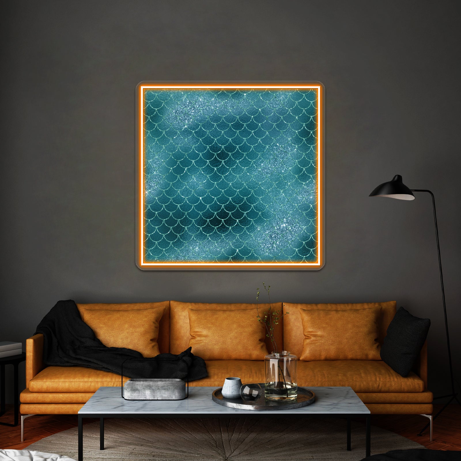 Mermaid Tail Sparkly Teal Aqua Scales Wall Artwork Neon Signs | Shineneon