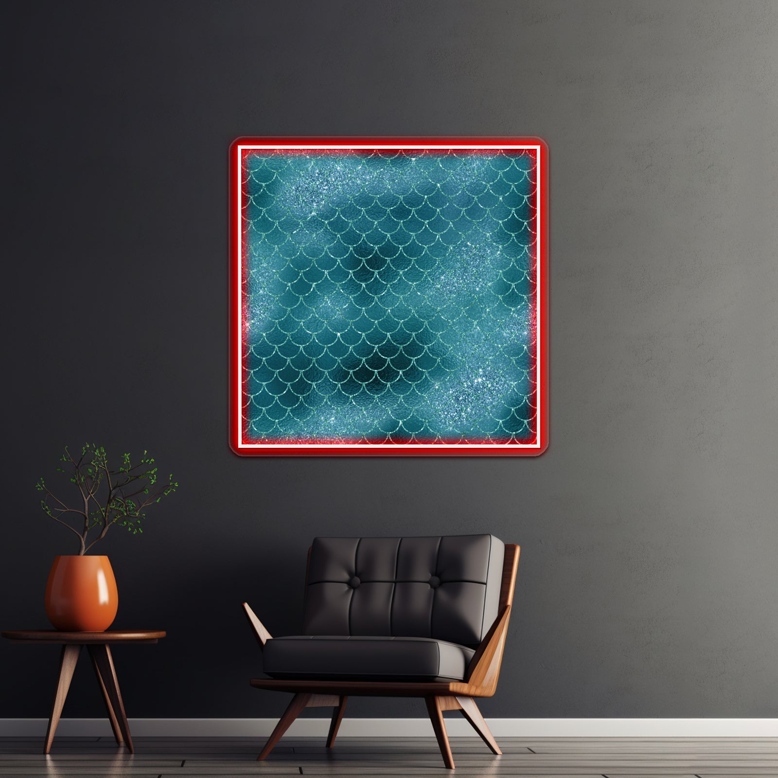 Mermaid Tail Sparkly Teal Aqua Scales Wall Artwork Neon Signs | Shineneon