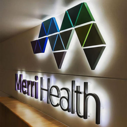 Merri Health 3D Backlit Letters Business Metal Led Sign - Shineneon