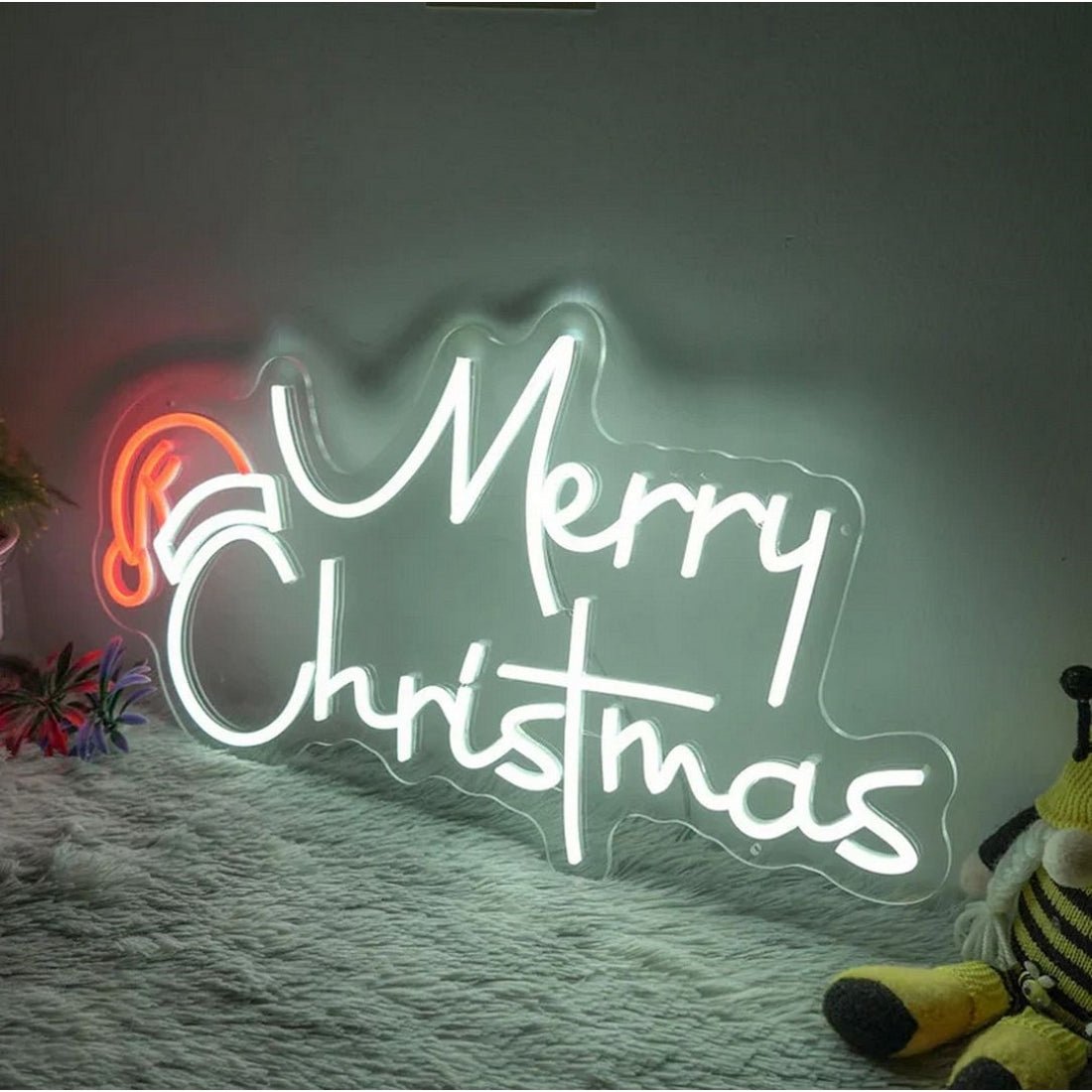 Merry Christams With Hat Led Sign Business Neon Sign - Shineneon