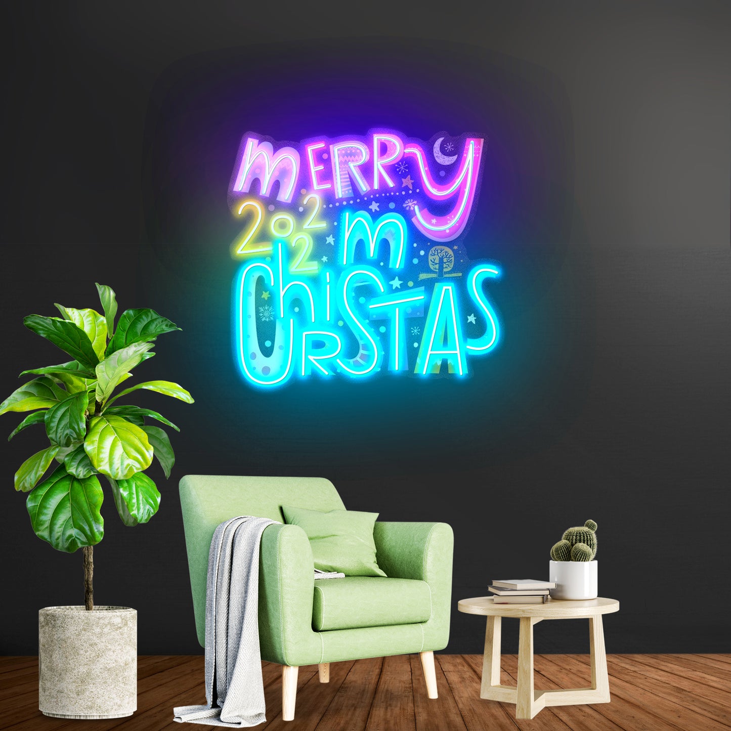 Merry Christmas 2022 Neon Sign Artwork For Sale