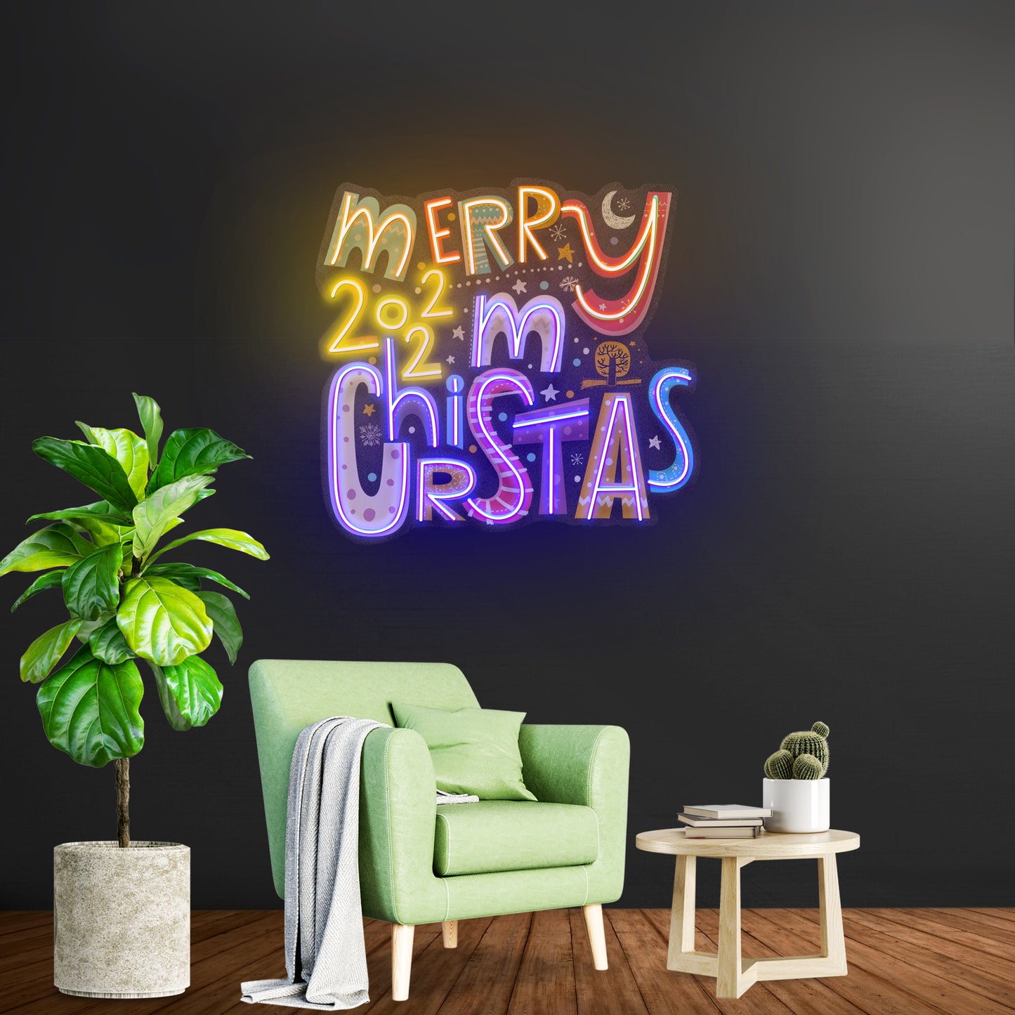 Merry Christmas 2022 Neon Sign Artwork For Sale