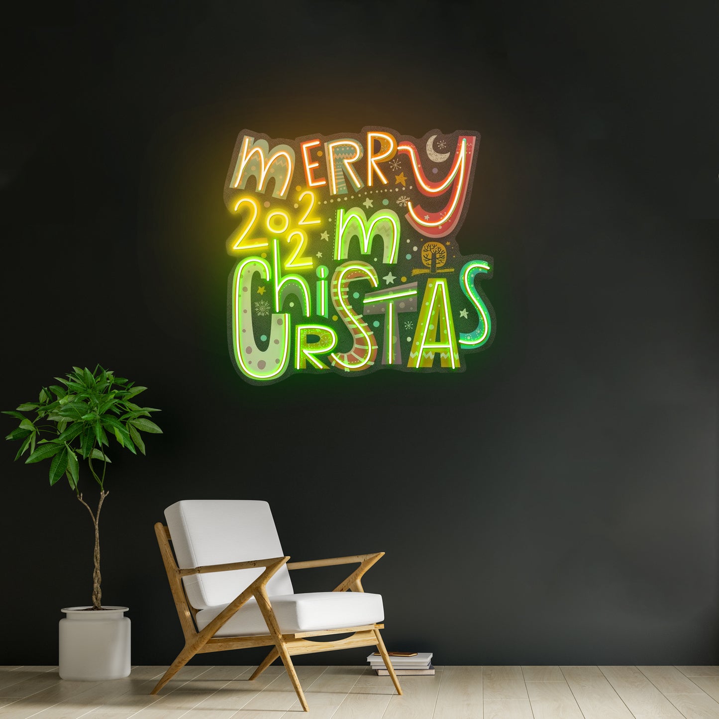 Merry Christmas 2022 Neon Sign Artwork For Sale