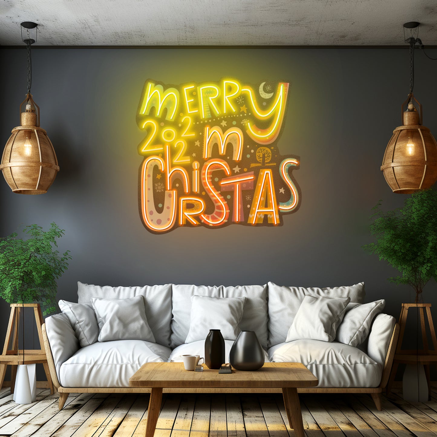 Merry Christmas 2022 Neon Sign Artwork For Sale