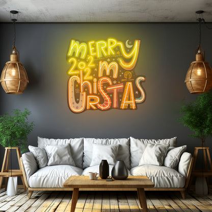 Merry Christmas 2022 Neon Sign Artwork For Sale