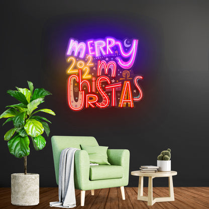 Merry Christmas 2022 Neon Sign Artwork For Sale