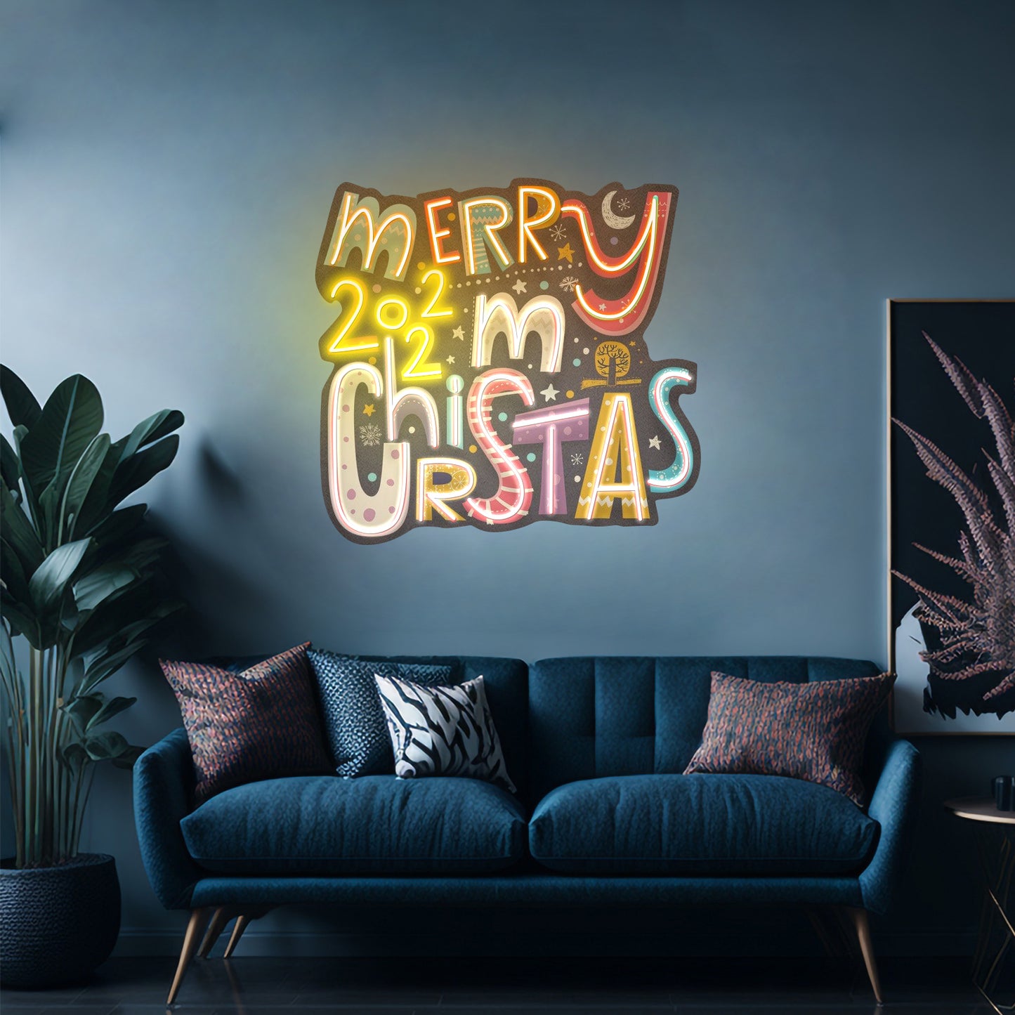 Merry Christmas 2022 Neon Sign Artwork For Sale