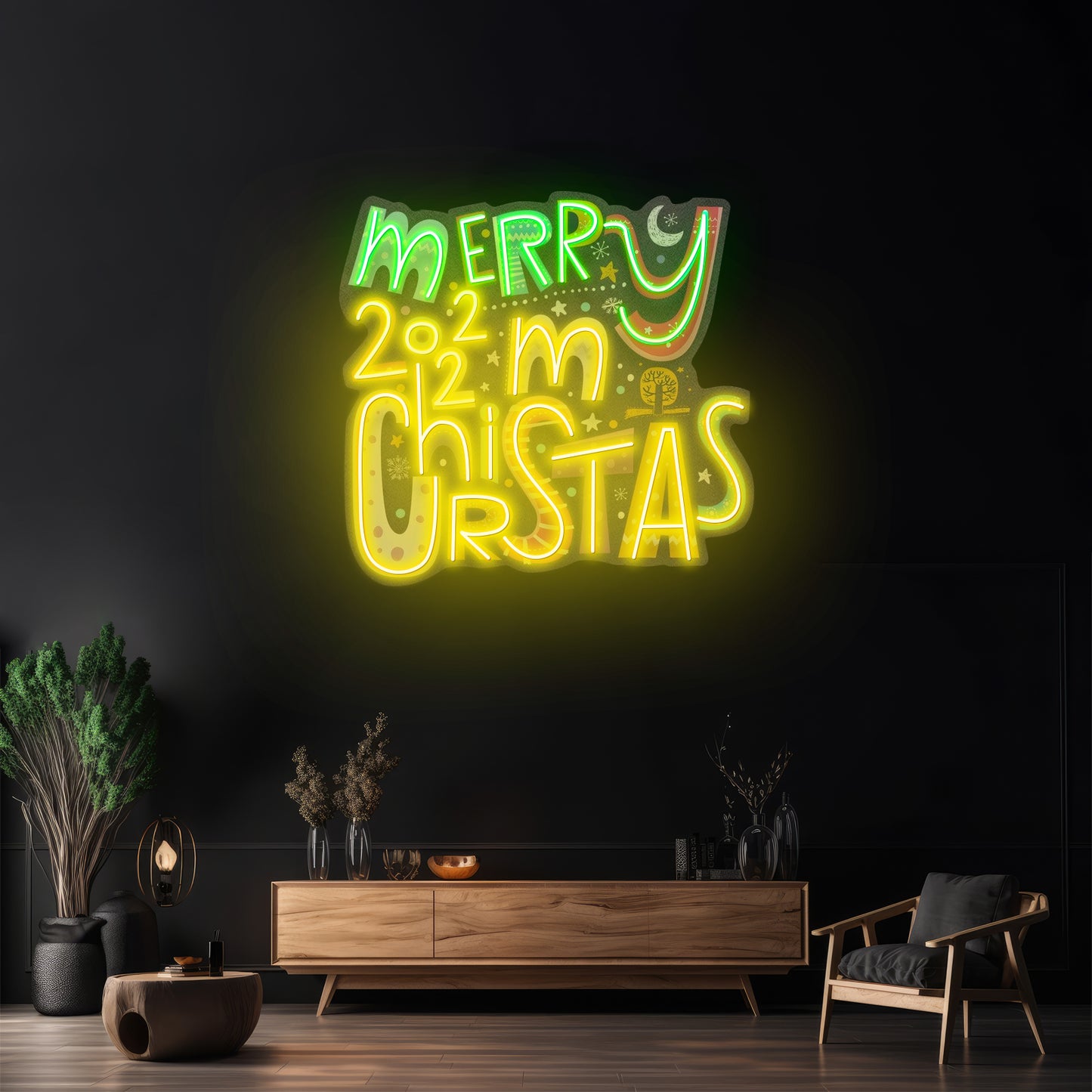 Merry Christmas 2022 Neon Sign Artwork For Sale