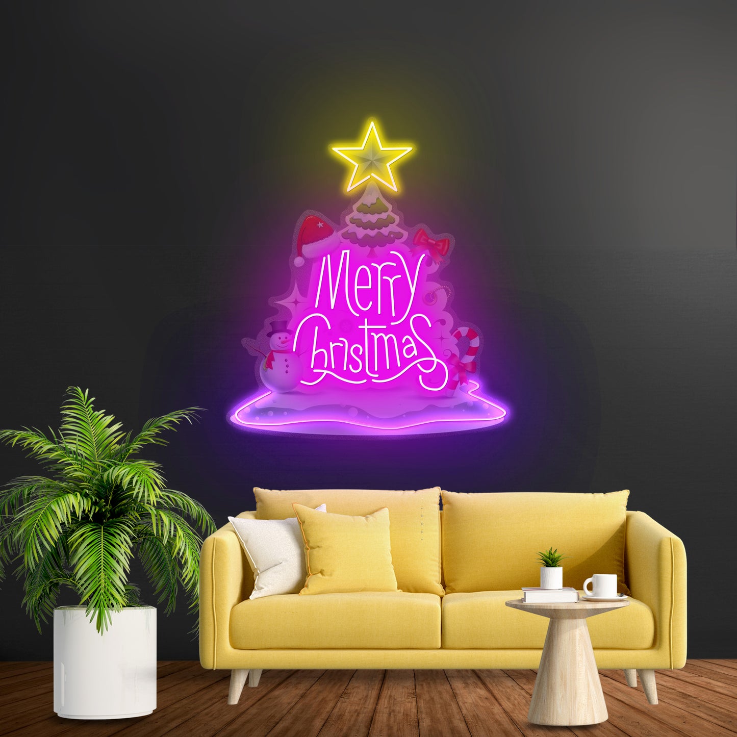 Merry Christmas Led Neon Acrylic Artwork For Sale