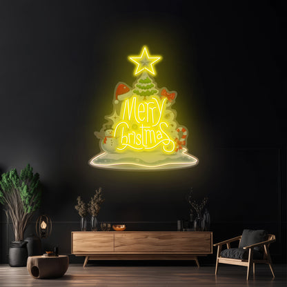 Merry Christmas Led Neon Acrylic Artwork For Sale