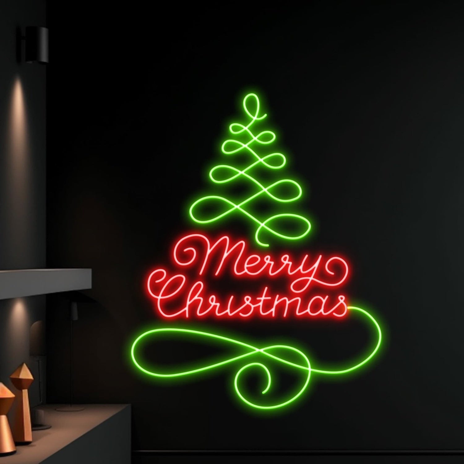 Merry Christmas Neon Sign Christmas Tree Neon Light Led Decor | Shineneon