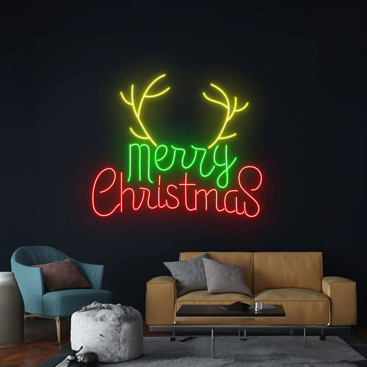 Merry Christmas Neon Sign Custom Christmas Led Sign Room Wall Decor