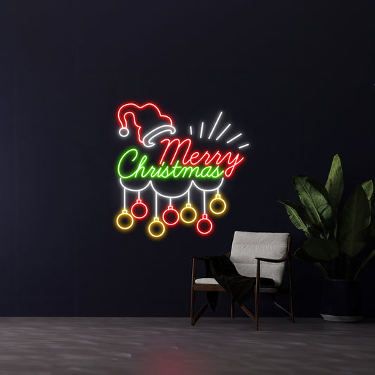 Merry Christmas Neon Sign Happy New Year Room Wall Decor