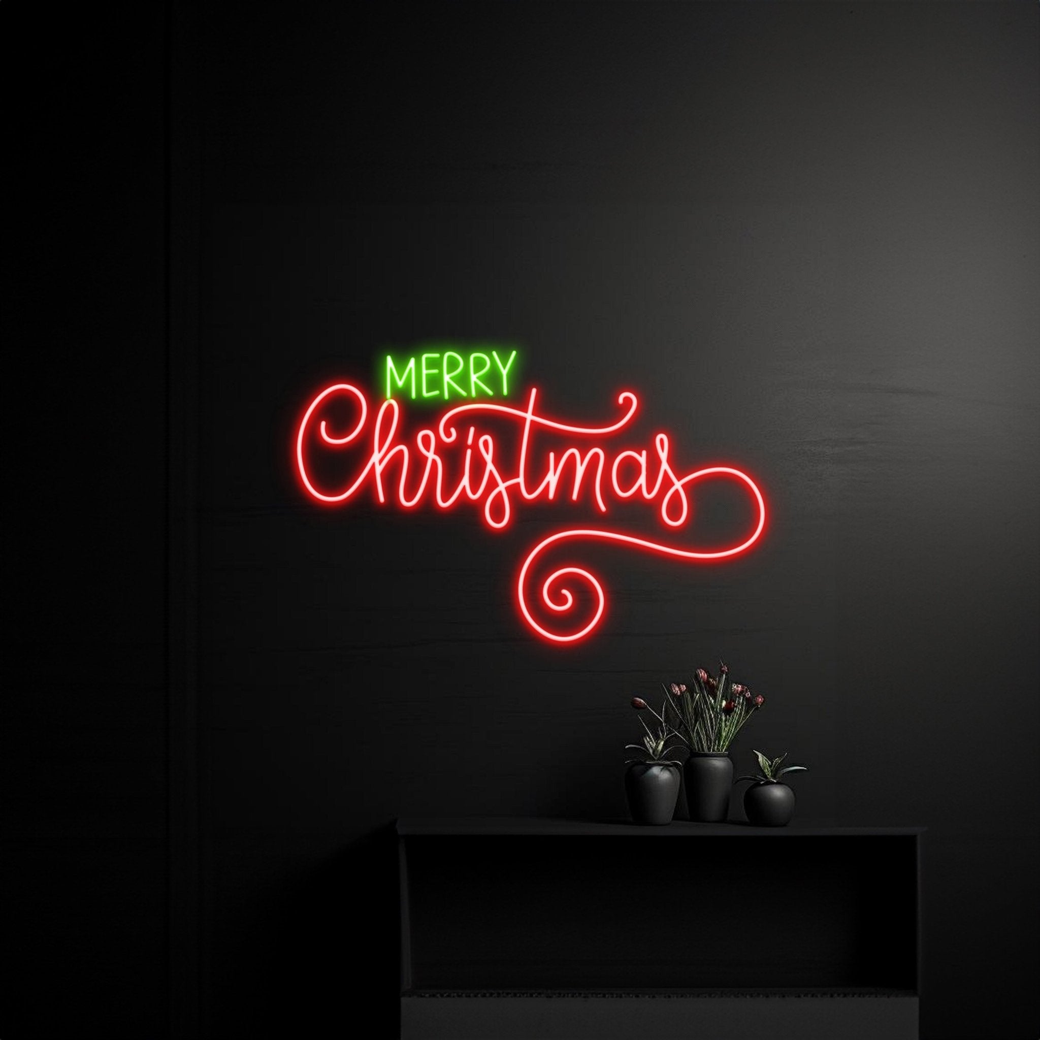 Merry Christmas Neon Sign Merry Christmas Happy New Year Room Wall Decor - Shineneon