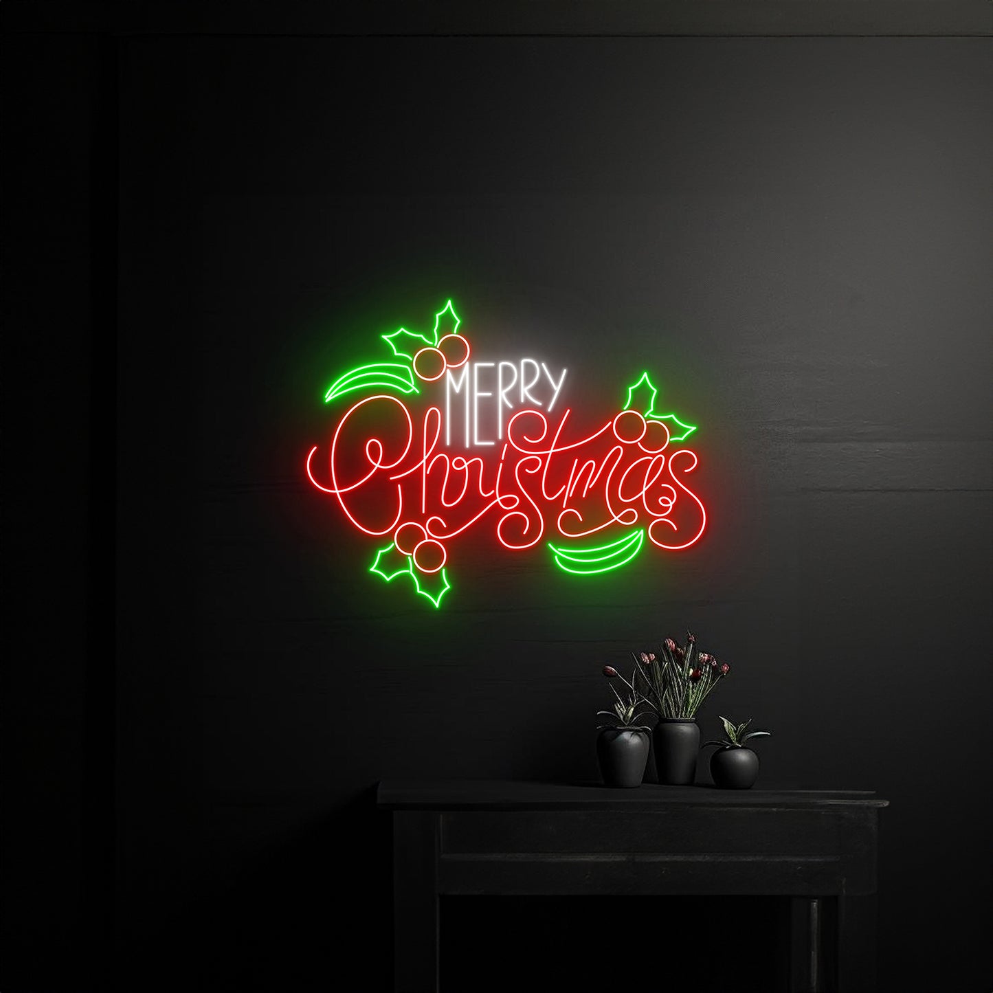 Merry Christmas Neon Sign Personalized Happy New Year Room Wall Decor