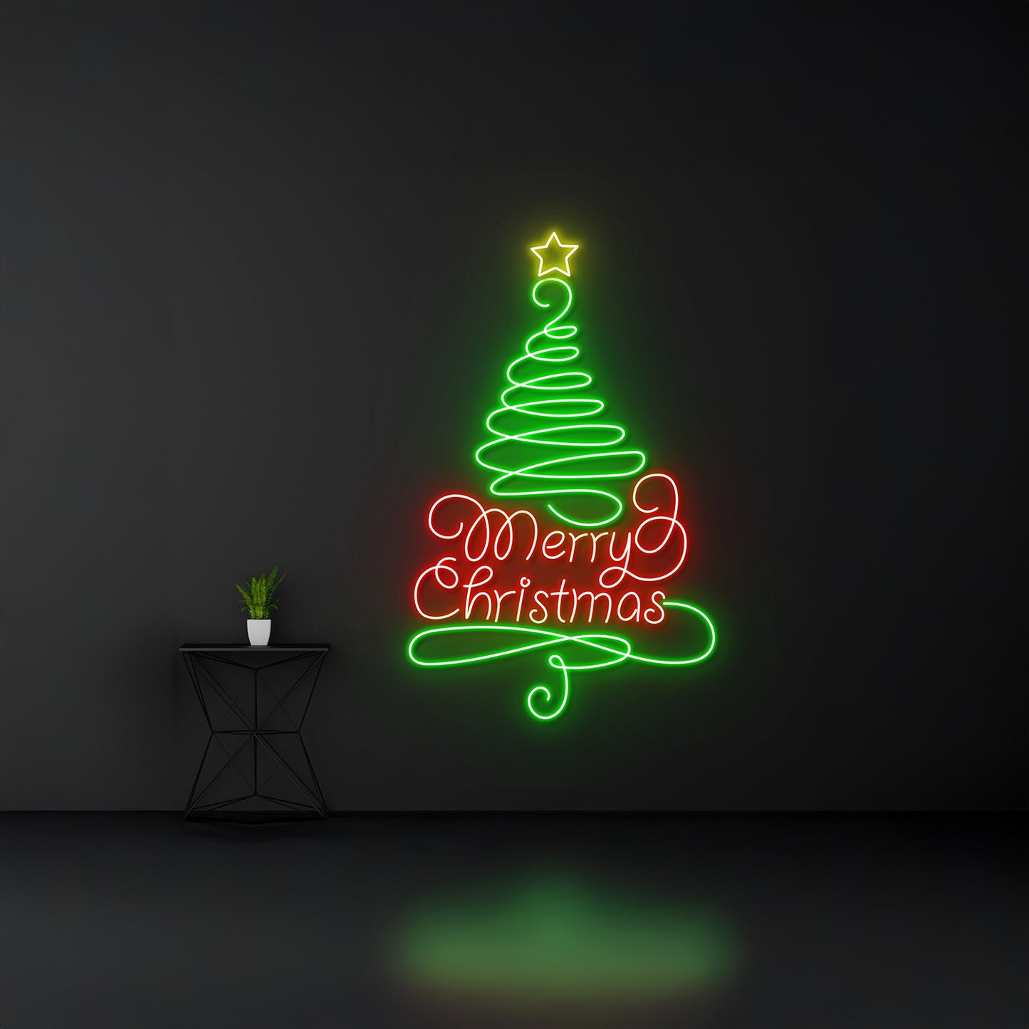 Merry Christmas Neon Sign Personalized Holiday Season Room Wall Art Decor