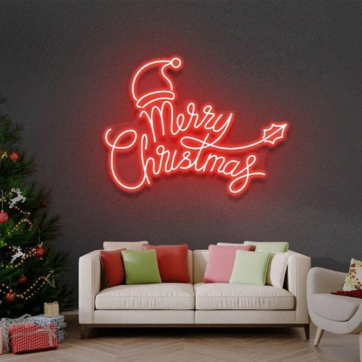 Merry Christmas Santa Hat Star Led Neon Sign For Cozy Home Decor | Shineneon