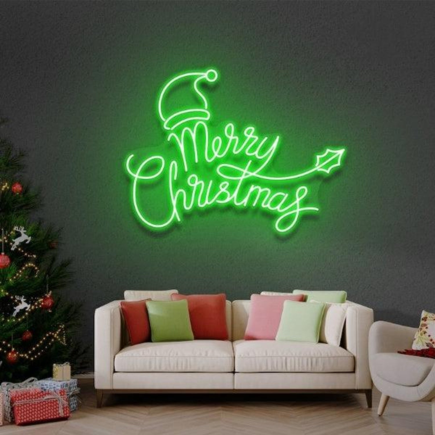 Merry Christmas Santa Hat Star Led Neon Sign For Cozy Home Decor | Shineneon