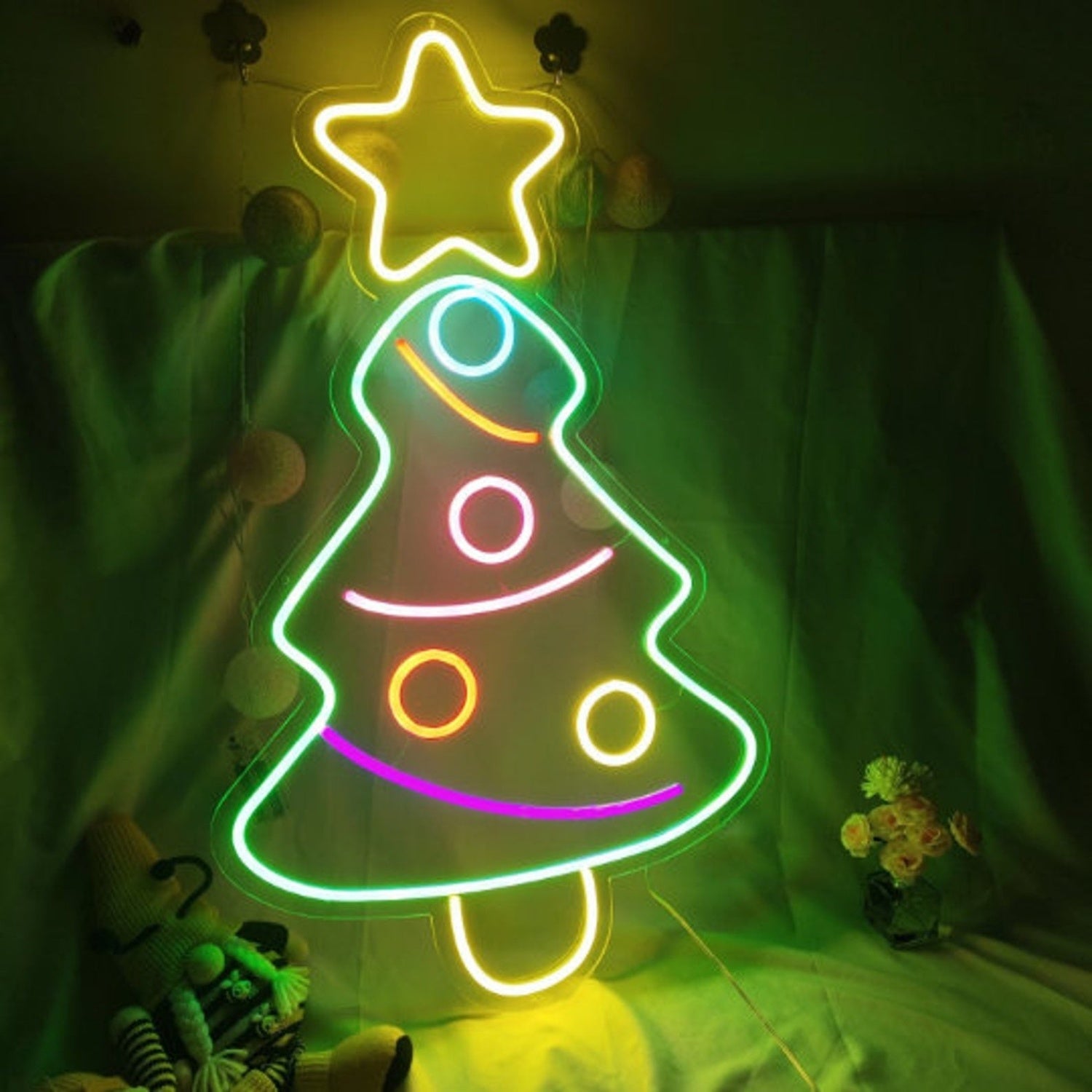 Merry Christmas Tree Xmas Neon Sign Led Sign For Christmas Eve | Shineneon