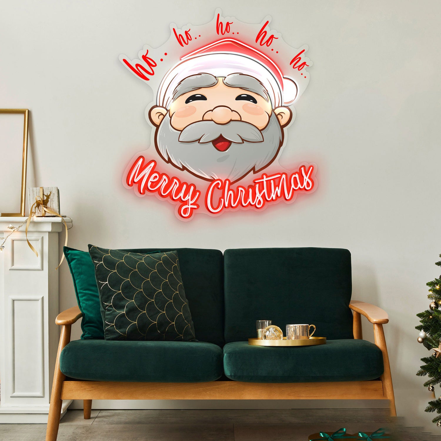 Merry Christmas with Santa Claus Acrylic Led Neon Sign | Shineneon