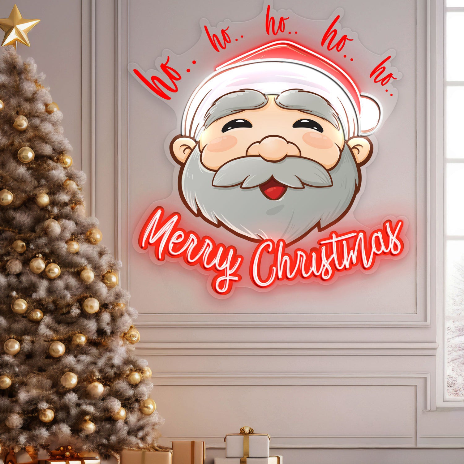 Merry Christmas with Santa Claus Acrylic Led Neon Sign | Shineneon