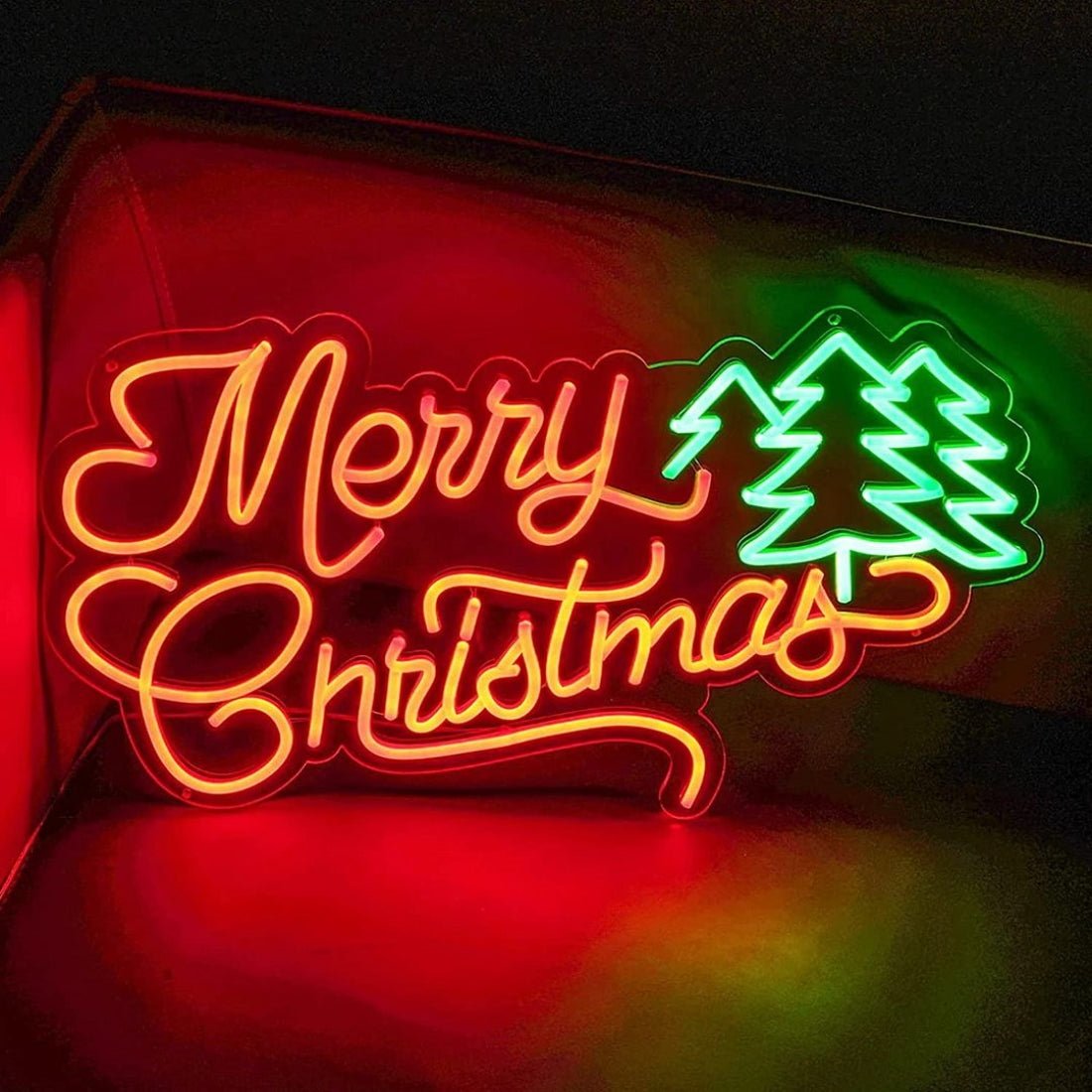 Merry Christmas With Tree Led Sign Business Neon Sign - Shineneon