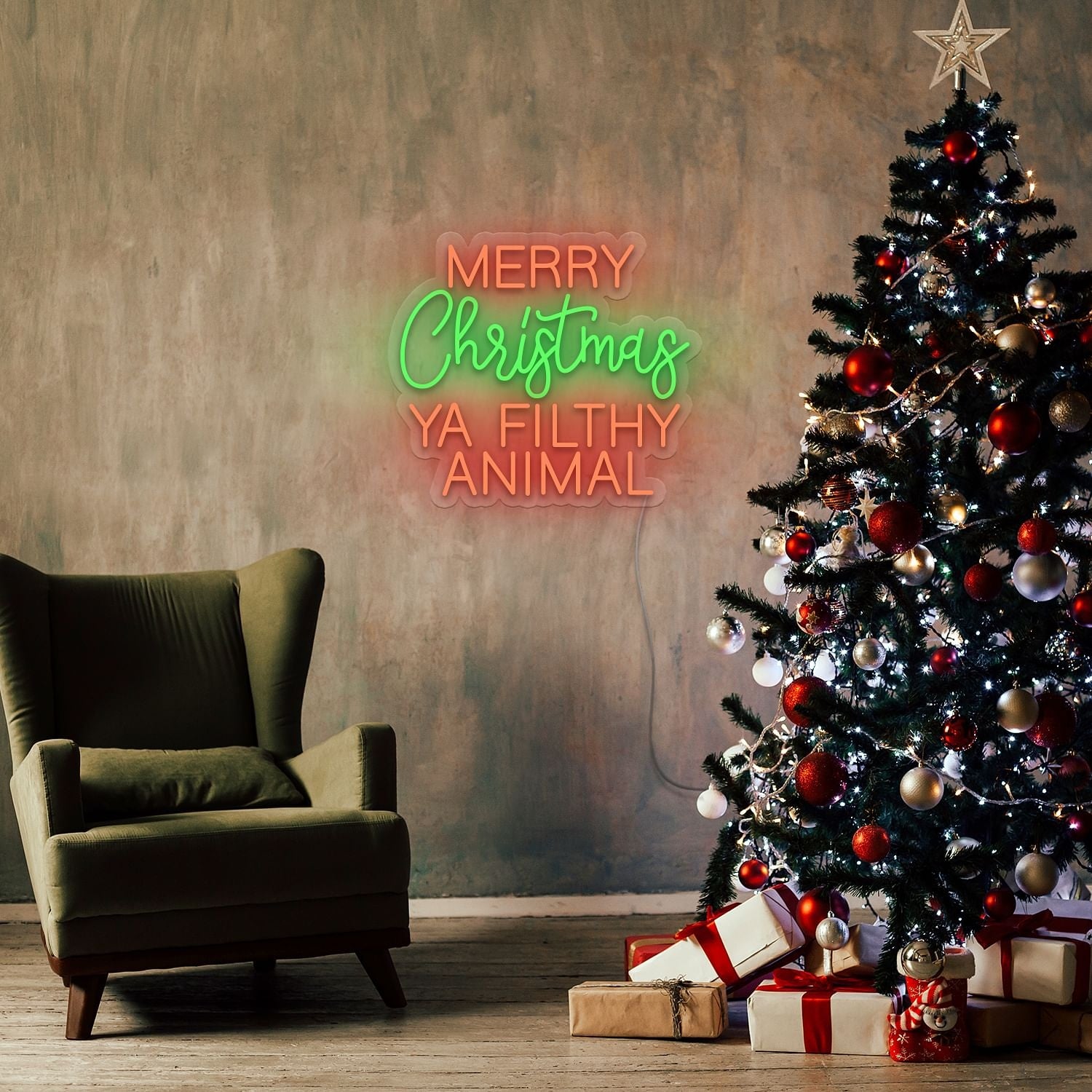 Merry Christmas Ya Filthy Animal Led Neon Signs Wall Art | Shineneon