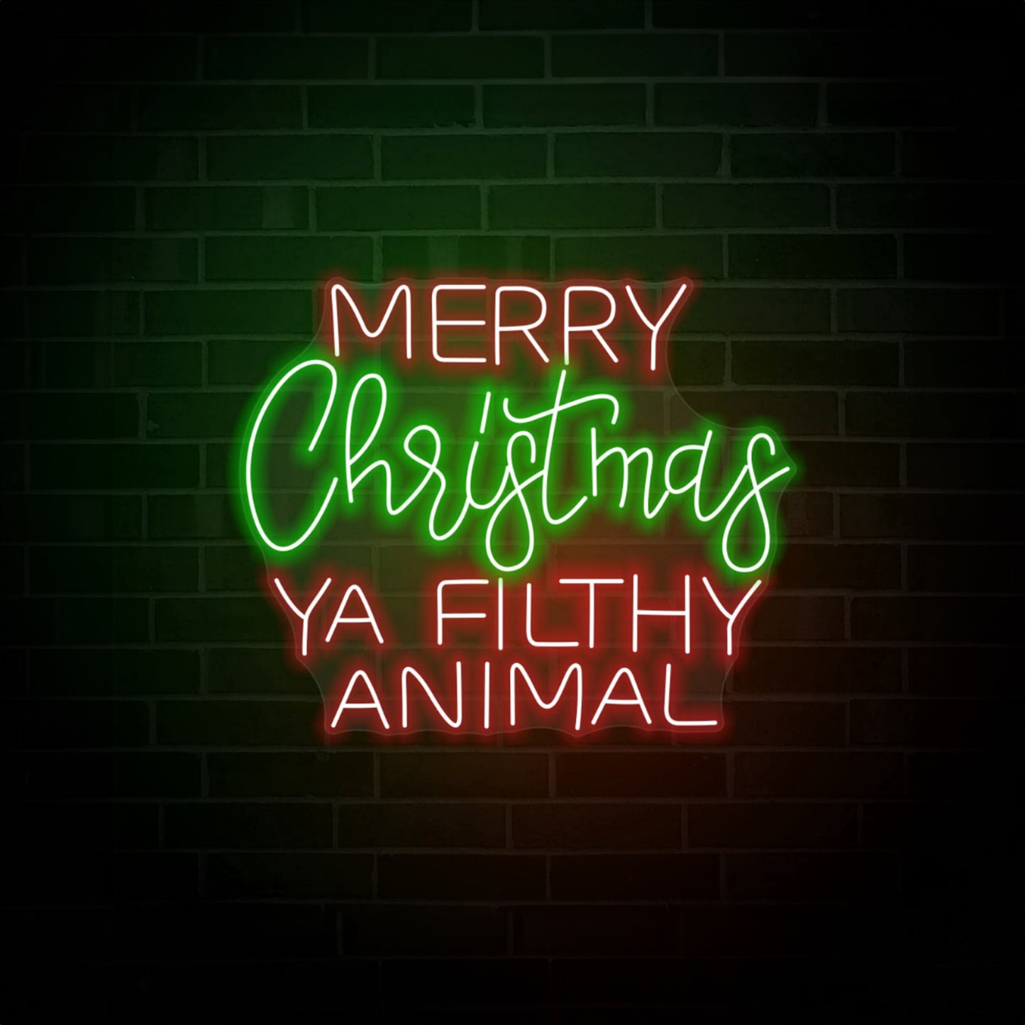 Merry Christmas Ya Filthy Animal Neon Sign Merry Christmas Led Lights