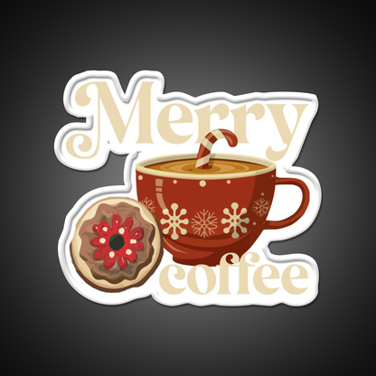 Merry Coffee Christmas Breakfast Cafe Led Neon Sign Espresso Bar Art Rgb Color