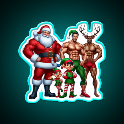 Merry Fitmas Funny Christmas Vibe Gym Fitness Led Neon Sign Rgb Color