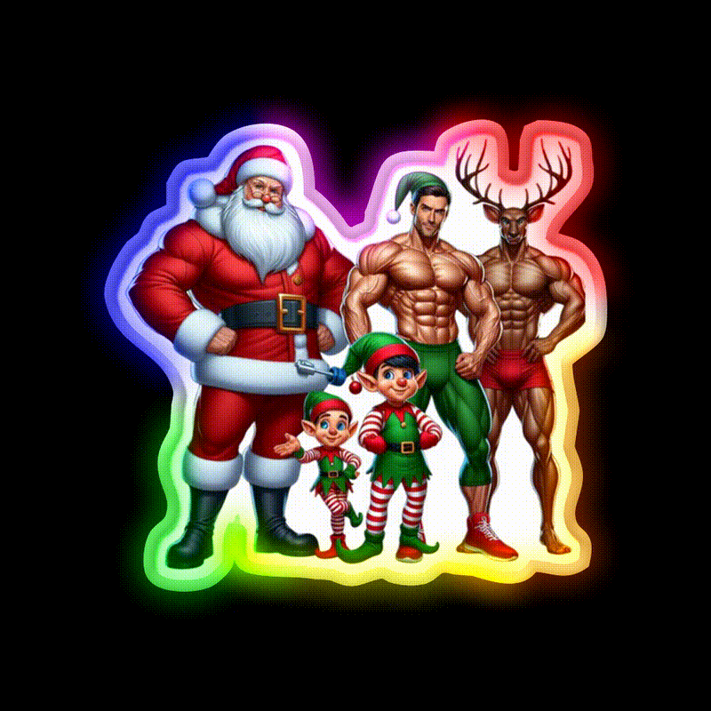 Merry Fitmas Funny Christmas Vibe Gym Fitness Led Neon Sign Rgb Color