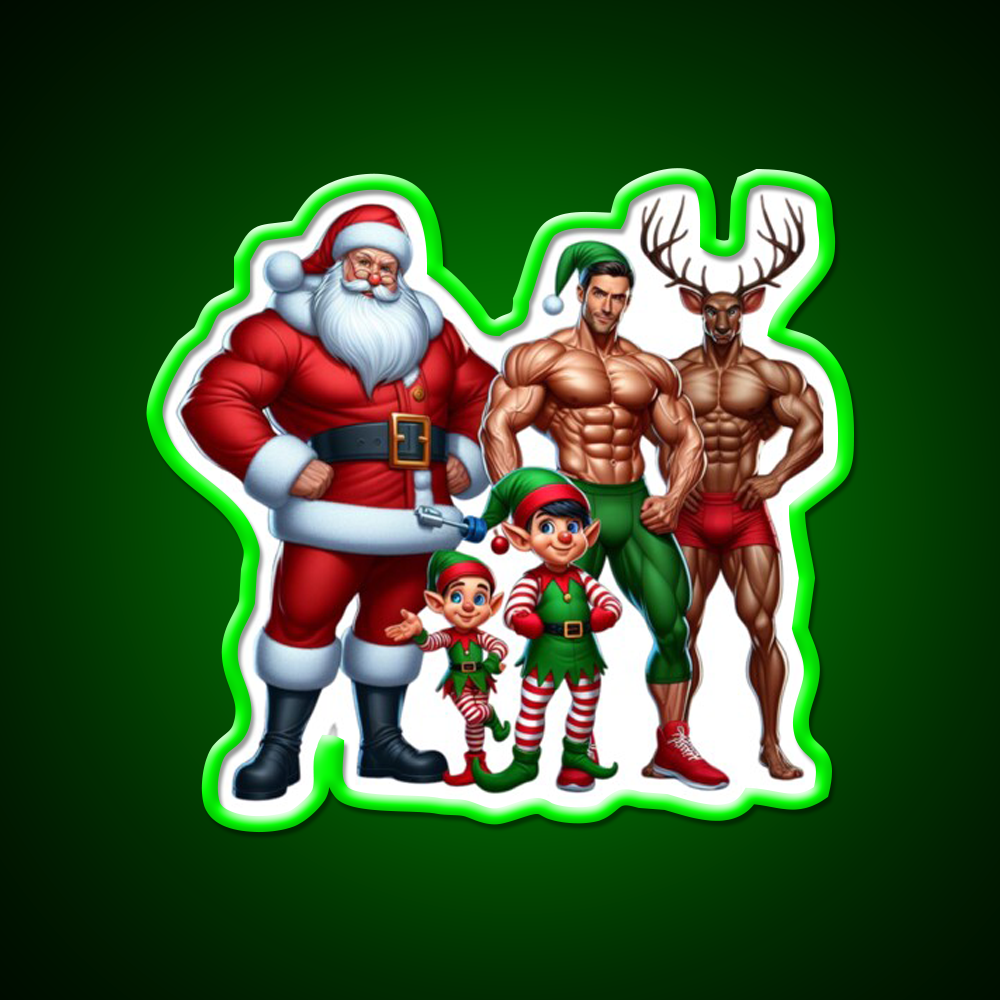 Merry Fitmas Funny Christmas Vibe Gym Fitness Led Neon Sign Rgb Color