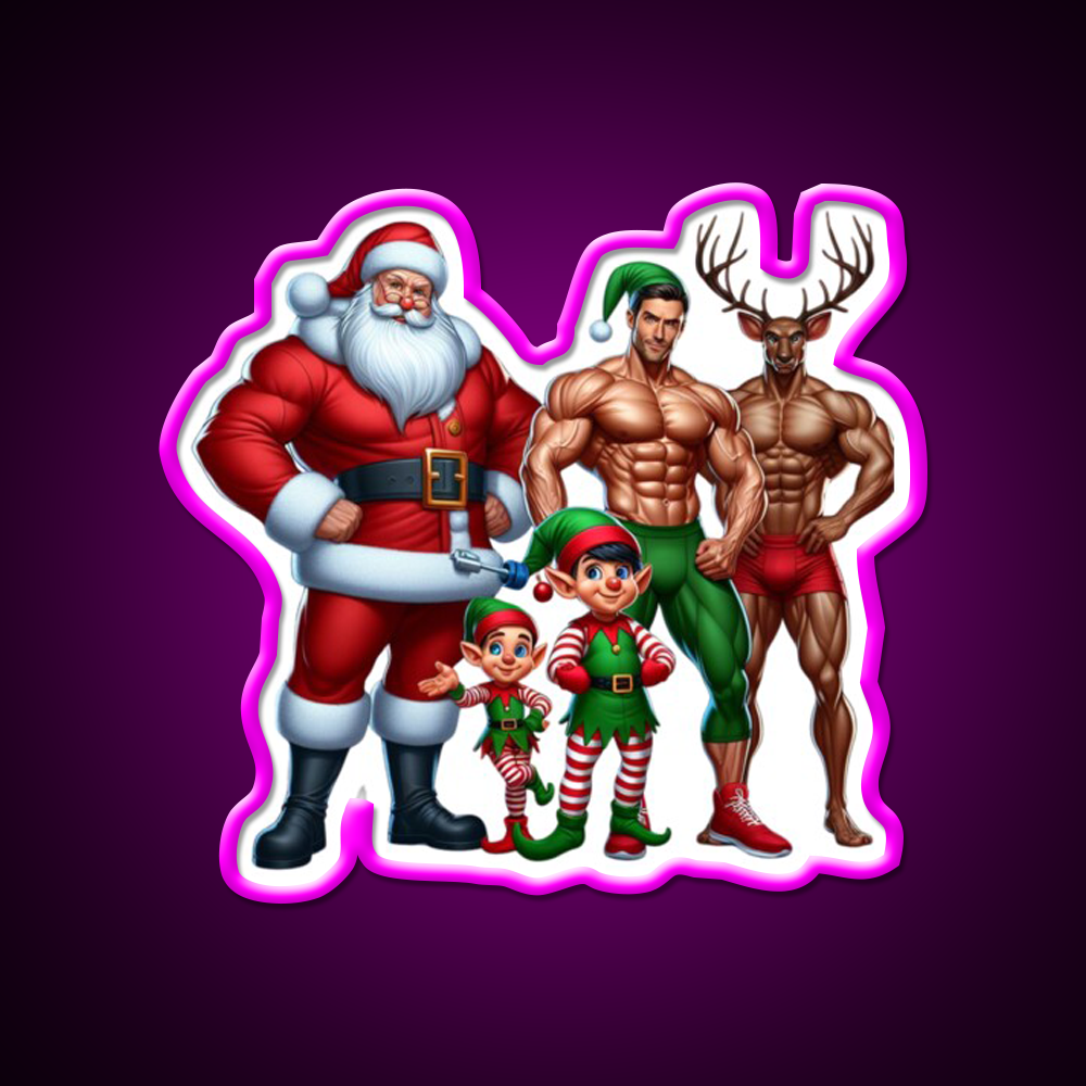 Merry Fitmas Funny Christmas Vibe Gym Fitness Led Neon Sign Rgb Color