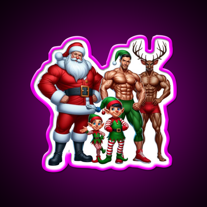 Merry Fitmas Funny Christmas Vibe Gym Fitness Led Neon Sign Rgb Color