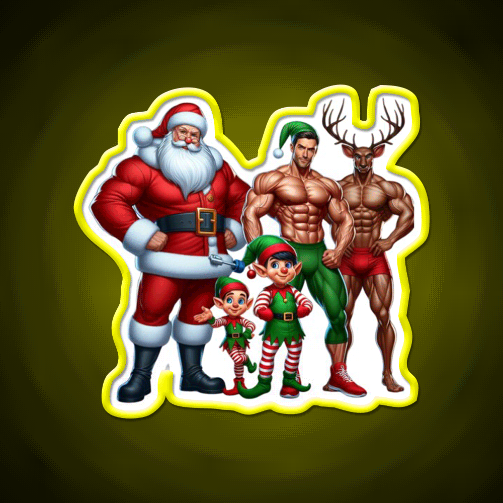 Merry Fitmas Funny Christmas Vibe Gym Fitness Led Neon Sign Rgb Color