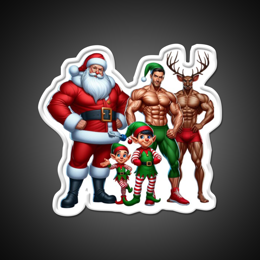 Merry Fitmas Funny Christmas Vibe Gym Fitness Led Neon Sign Rgb Color