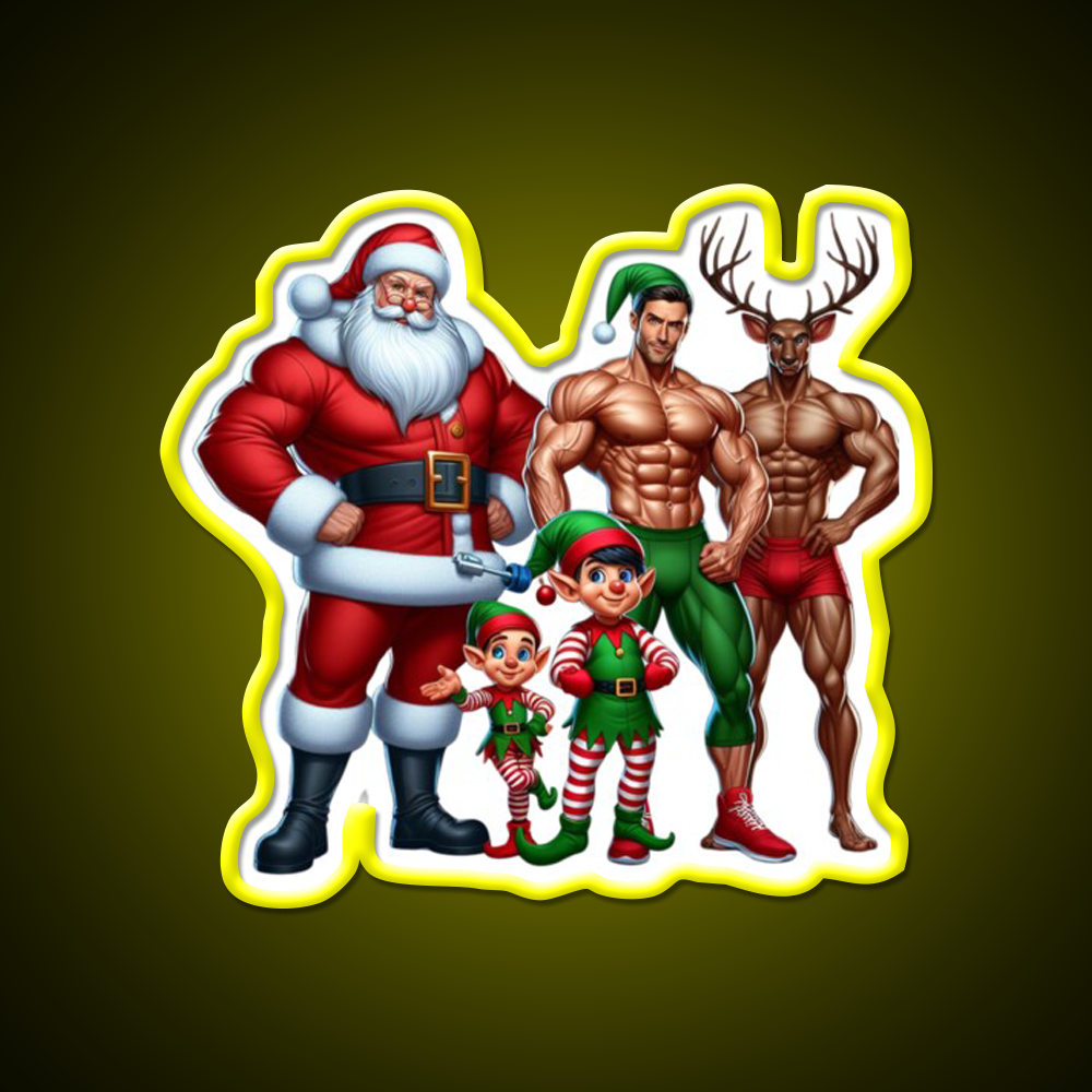 Merry Fitmas Funny Christmas Vibe Gym Fitness Led Neon Sign Rgb Color