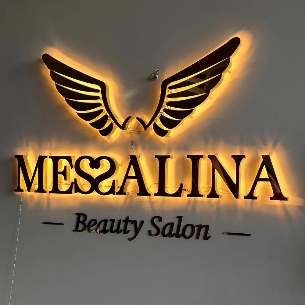 Mes Salina Beauty Salon 3D Backlit Letters Business Metal Led Sign - Shineneon